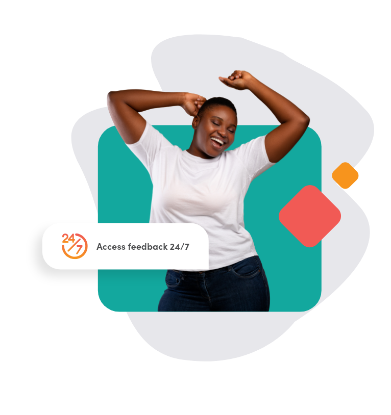 Woman dancing with arms in air